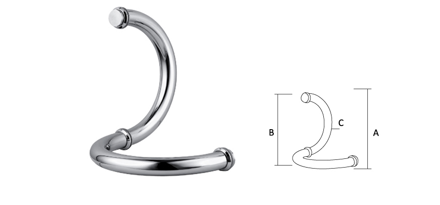 Glass Door handle,Stainless Steel/Shower handle